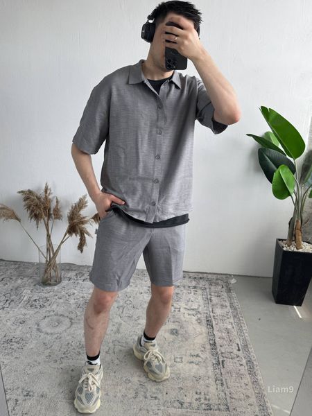 Чоловічий комплект ЛІАМ з сорочки та шорт літній liam9-S фото